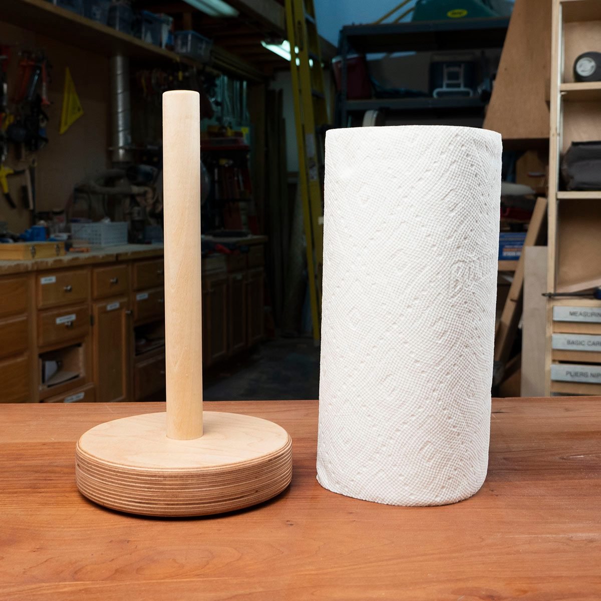 DIY Wooden Paper Towel Holder - The Nomad Studio