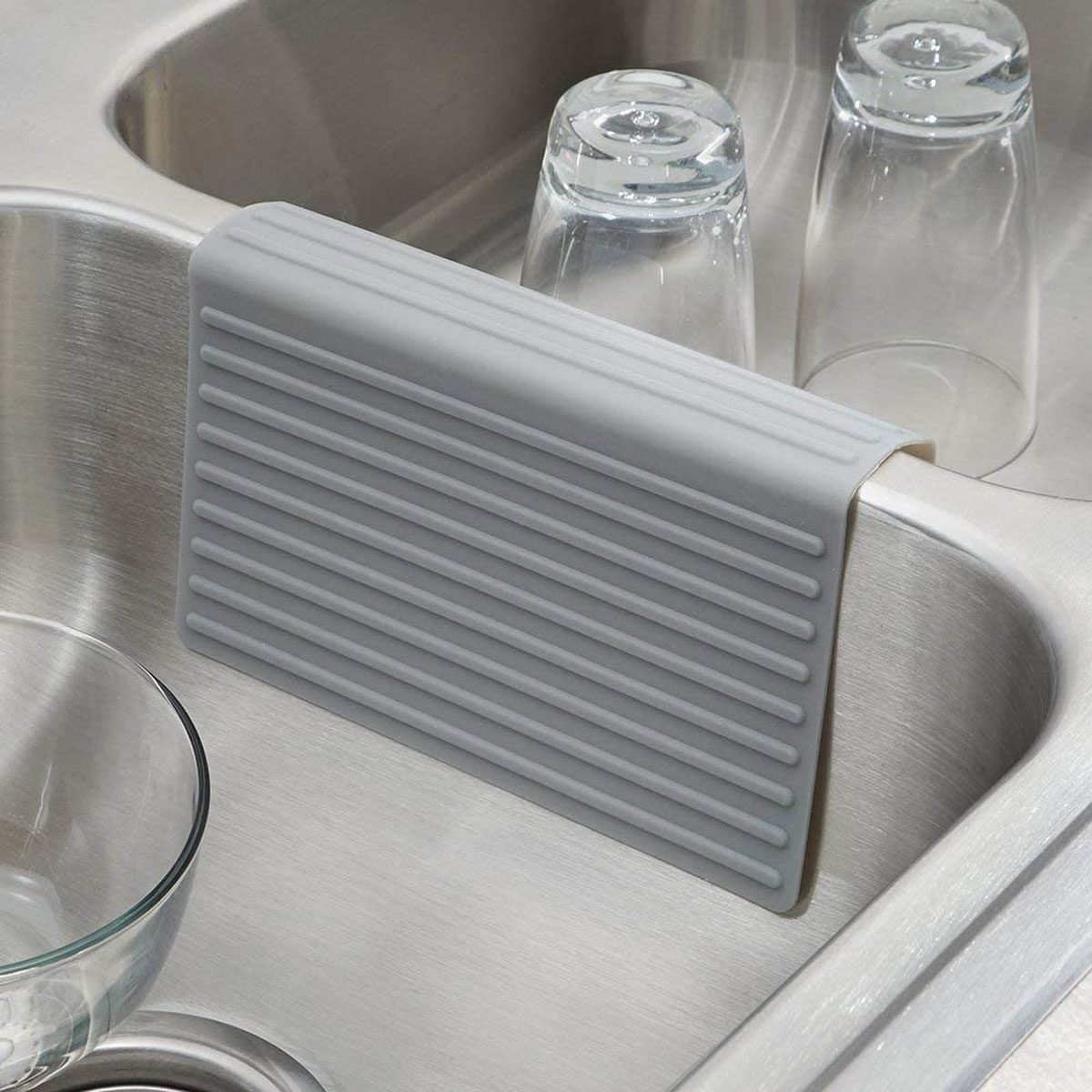 Mdesign Kitchen Sink Protector Mat Set, 1 Sink Saddle, 1 Sink Mat - Clear :  Target