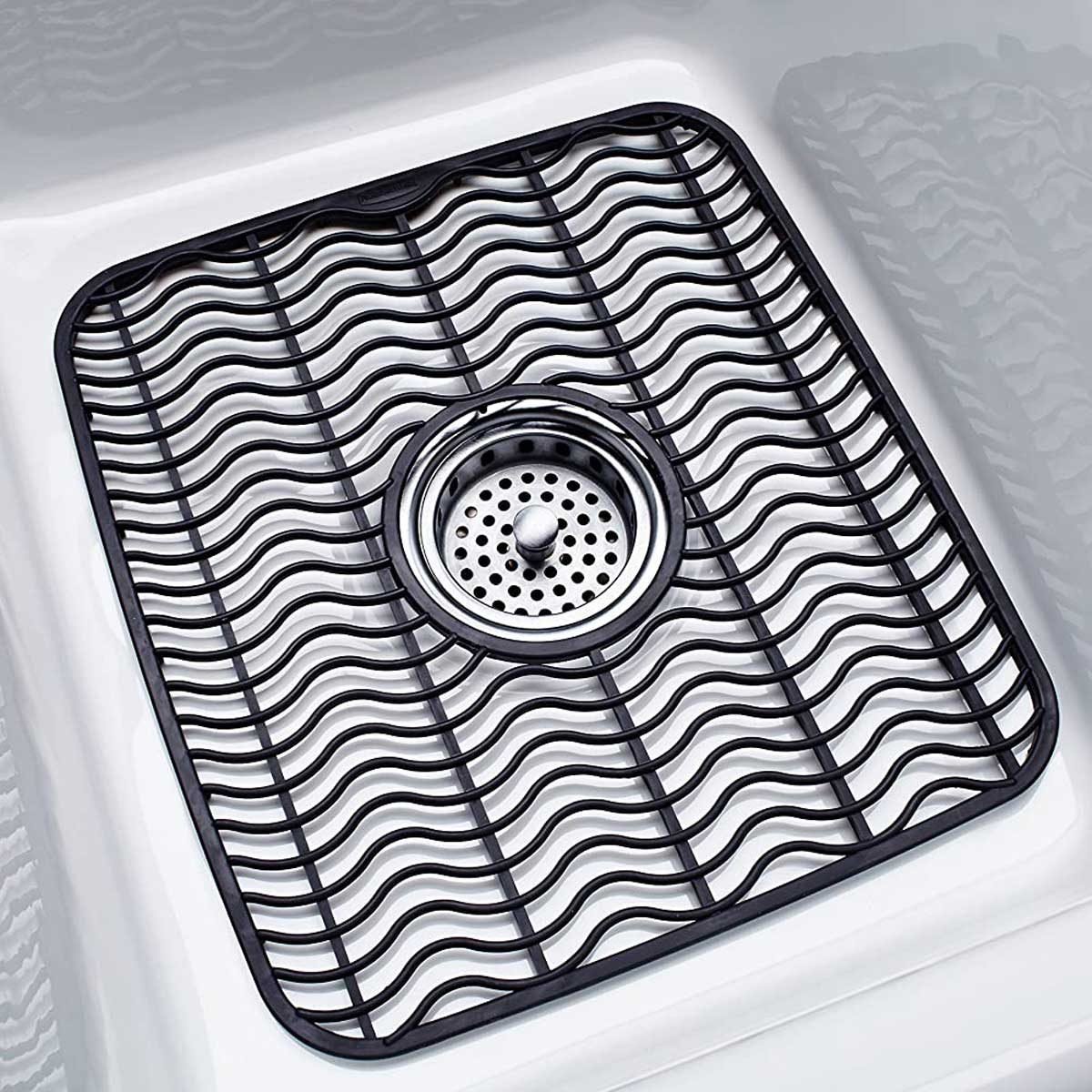 Pebble Sink Mat BliGli PVC Eco-friendly Kitchen Adjustable Sink Mat Pad Sink Protector 2 packs