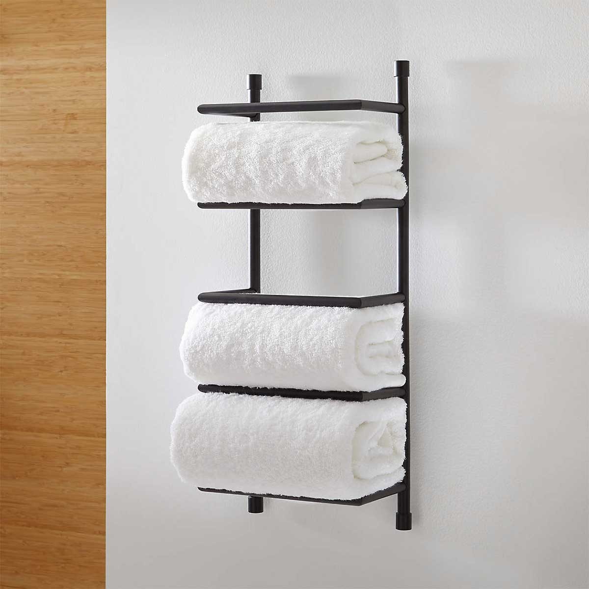 Wall Mount Towel Rack Black