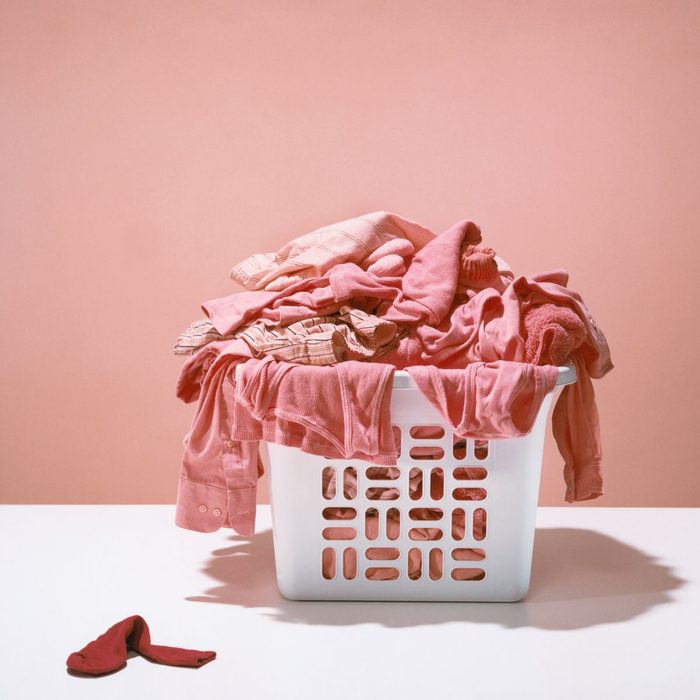 Red Sock with Pink Laundry