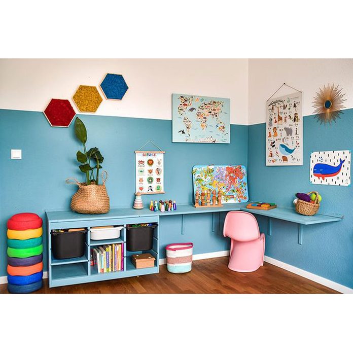 Bright Blue Kids Room