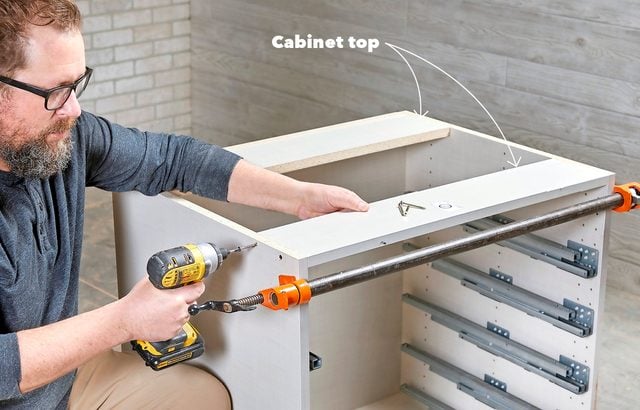 Reinstall the cabinet tops