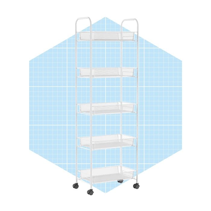 Hastings Home 5 Tiered Narrow Rolling Storage Shelves Ecomm Lowes.com