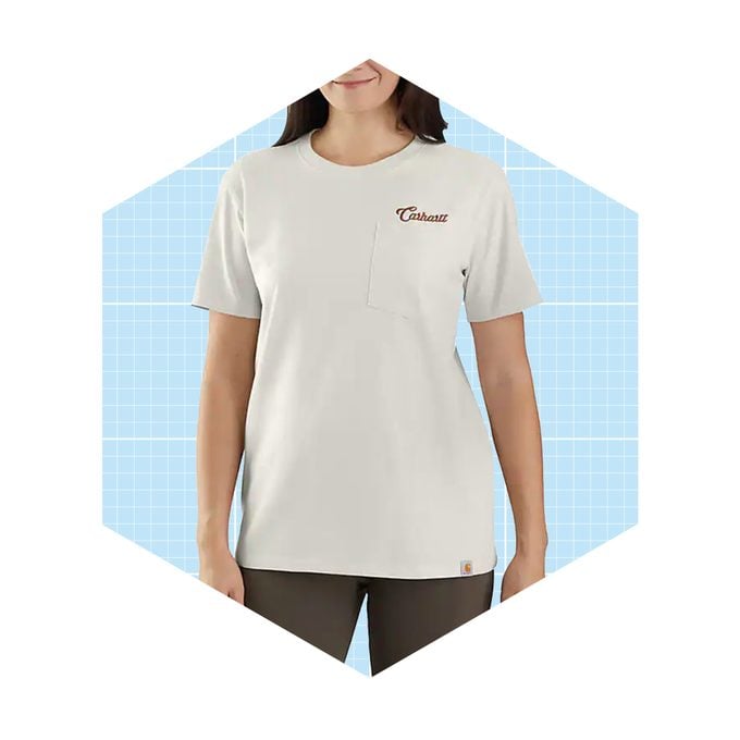 Women's Loose Fit Heavyweight Short Sleeve Pocket Script Graphic T Shirt Ecomm Carhartt.com