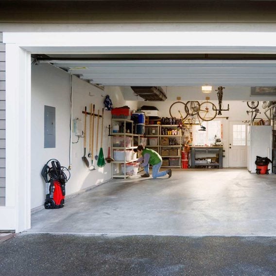 Garage Storage Organization And, Lawn Mower Garage Storage Ideas