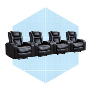 36'' Wide Top Leather Home Theater Recliner Individual Seat With Cup Holder Ecomm Wayfair.com