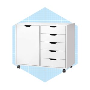 Devaise 5 Drawer Wood Dresser Chest With Door Ecomm Amazon.com