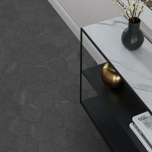 Satori Gios Graphite Hexagon Matte Porcelain Floor And Wall Tile Ecomm Lowes.com