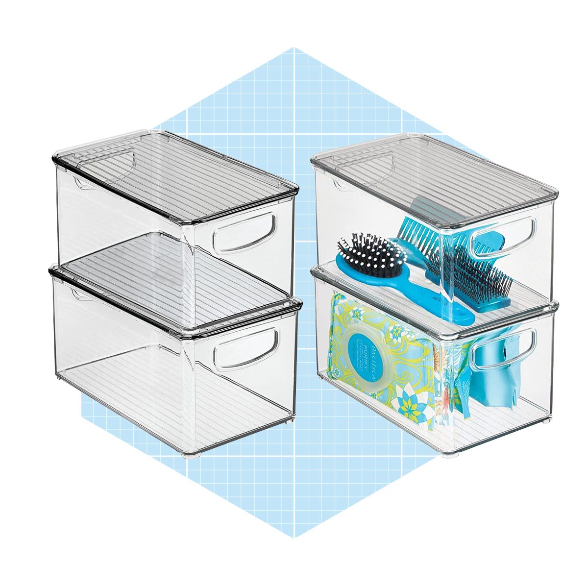 Mdesign Deep Plastic Bathroom Storage Bin Box Ecomm Amazon.com