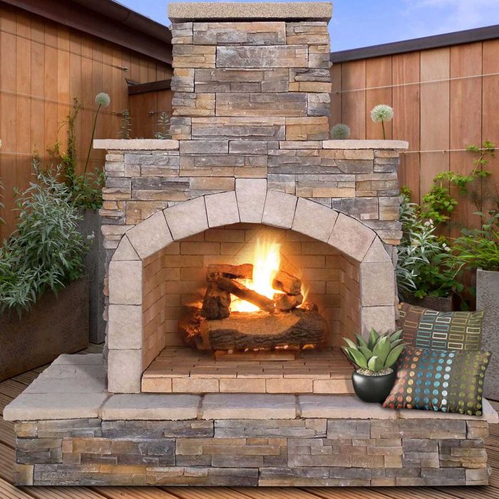 Outdoor Fireplace 78''+h+steel+outdoor+fireplace