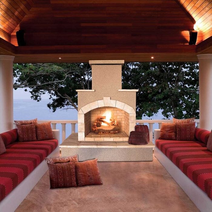 Outdoor Fireplace 78''+h+steel+outdoor+fireplace