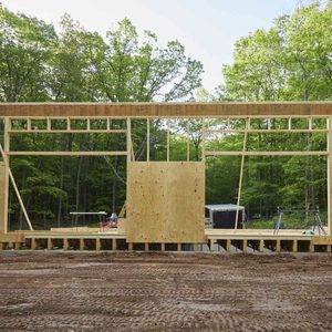 Square house framing photo