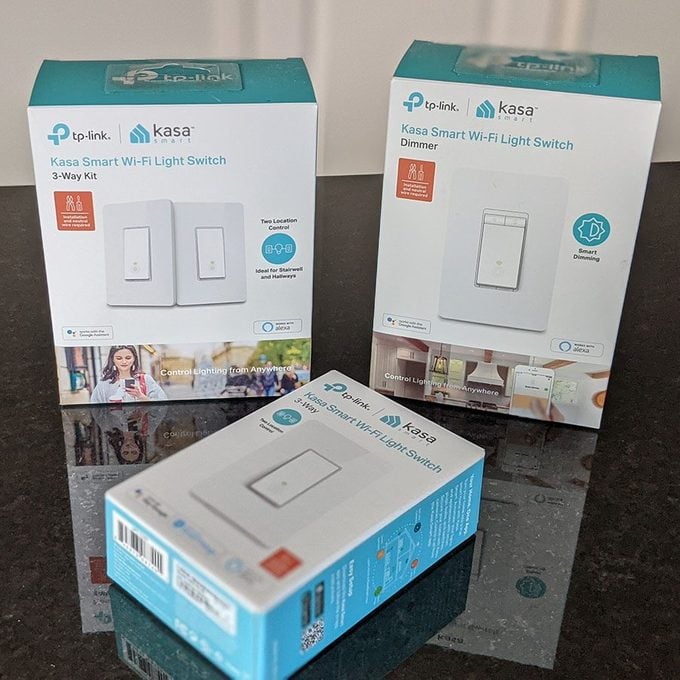 Kasa smart switches retail boxes