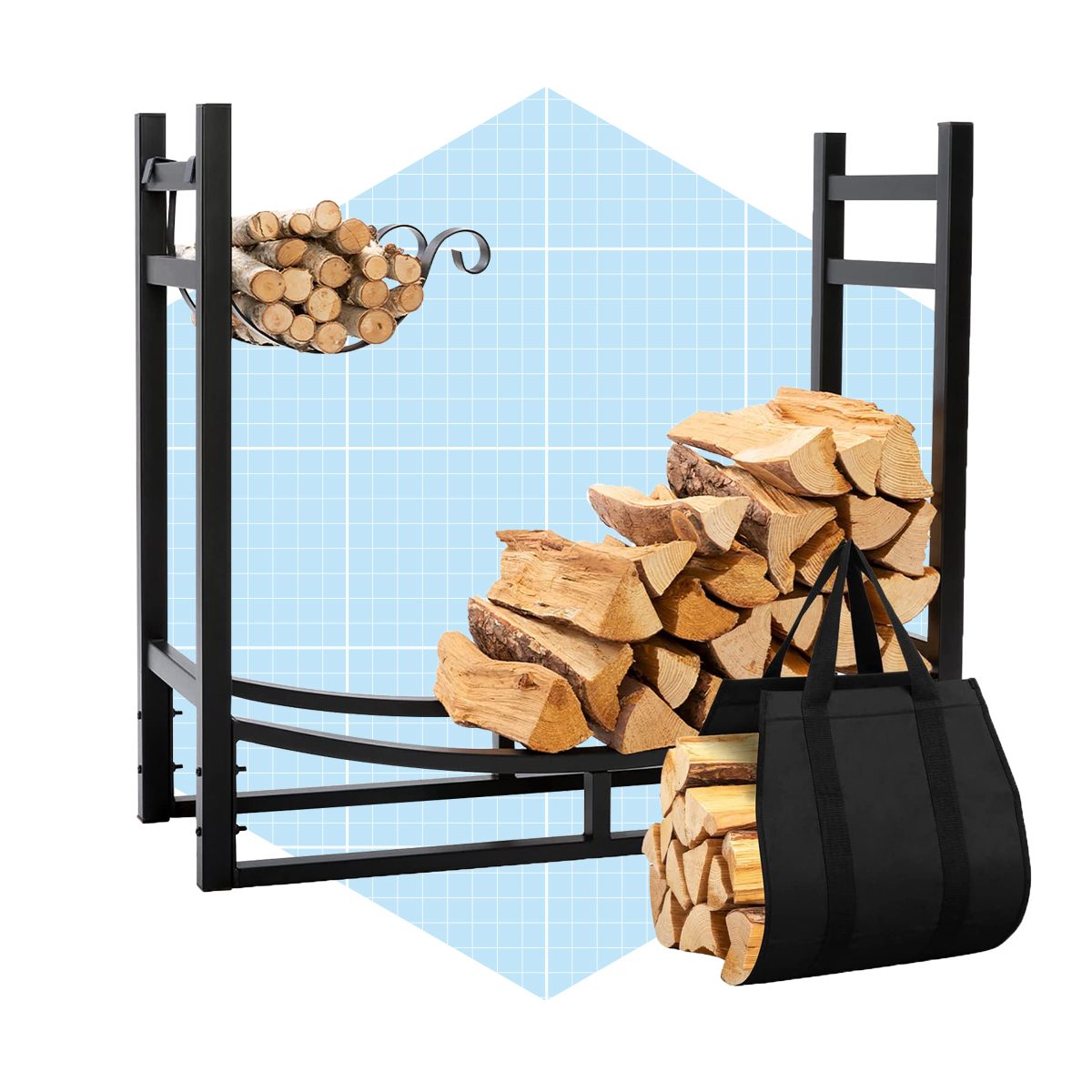 Doeworks Heavy Duty Firewood Racks 3 Feet Indoor:outdoor Log Rack With Kindling Holder Ecomm Amazon.com