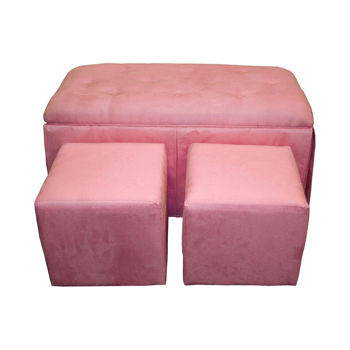 Pink Microfiber Storage Bench