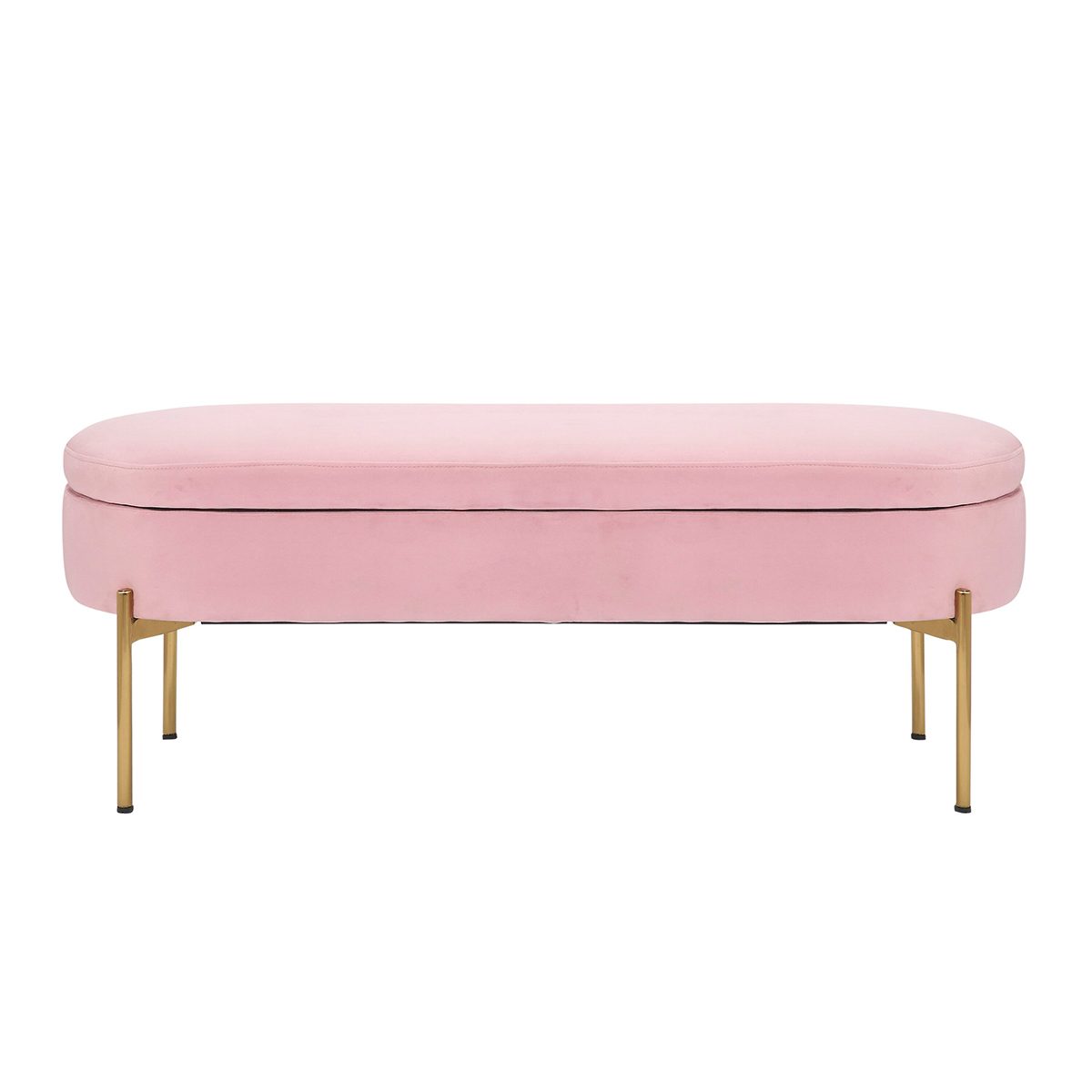 Pink Velvet Storage Bench