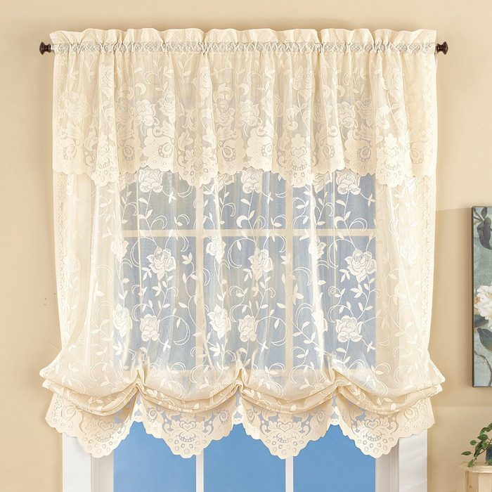 Floral+lace+balloon+sheer+single+curtain+panel
