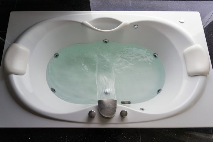 jetted bathtub from above