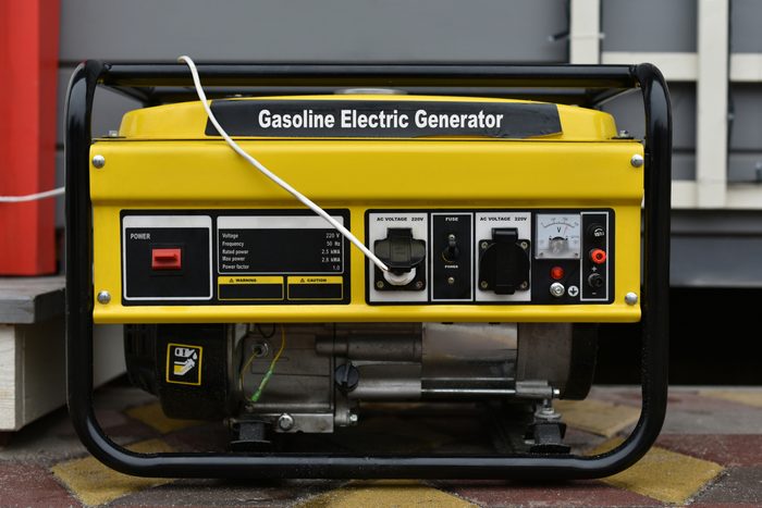 gasoline electric generator outside of house