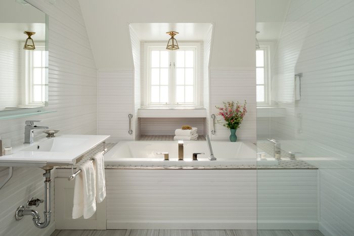 Luxury White Bathroom with drop in Bathtub