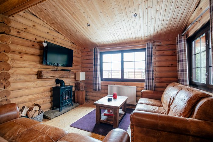 appliances in log cabin