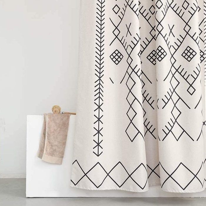 Yokii Boho Moroccan Fabric Shower Curtain