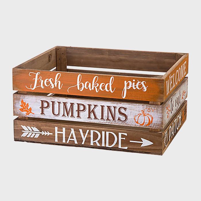 Fall Themed Wooden Crate