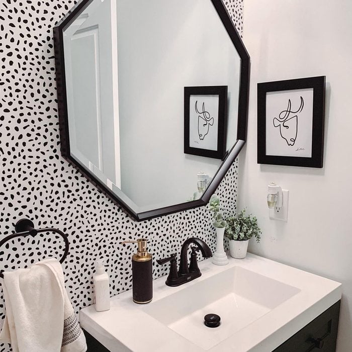 Modern Black And White Half Bathroom