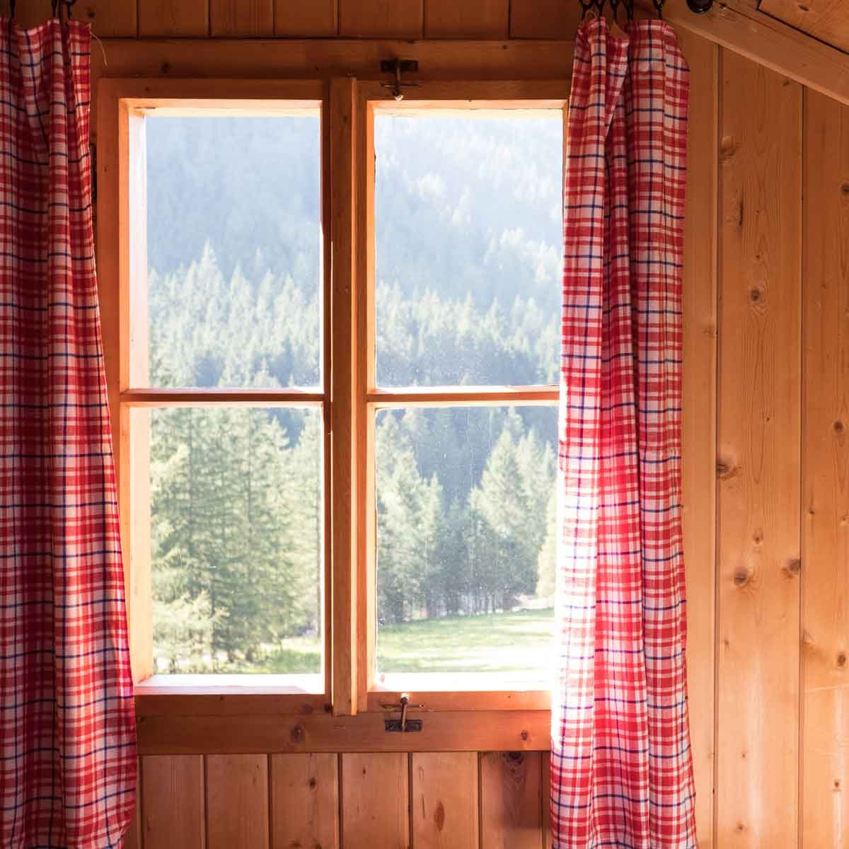 Plaid Cabin Window Treatments