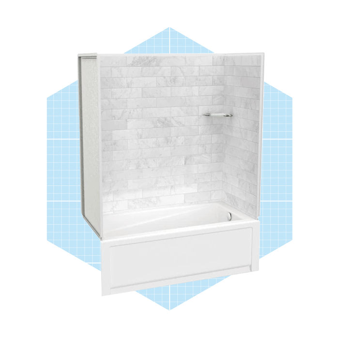 Utile Marble Carrara Tub Shower Ecomm Via Lowes.com