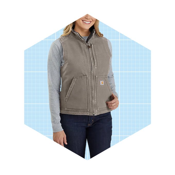Womens Relaxed Fit Washed Duck Sherpa Vest Ecomm Via Carhartt.com 1