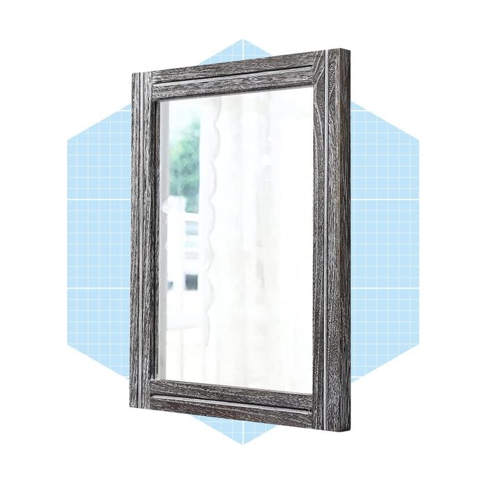 Aazzkang Rustic Mirror Wood Framed Wall Mirror Ecomm Amazon.com