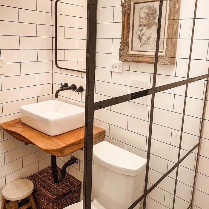 Floating Reclaimed Wood Bathroom Vanity