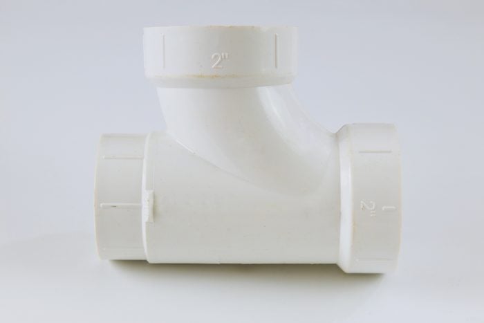 White PVC sanitary tee for waste