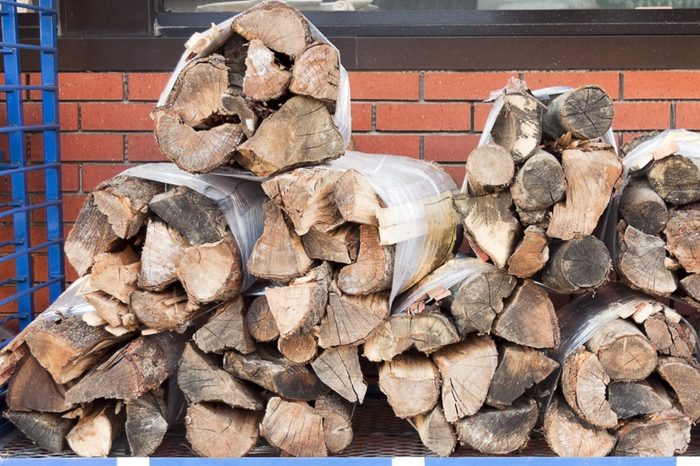 Bundled Firewood for sale at store