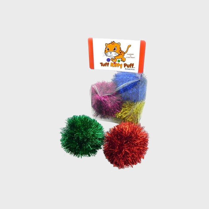 Jumbo Tuff Kitty Puff® Sparkle Ball Cat Toy