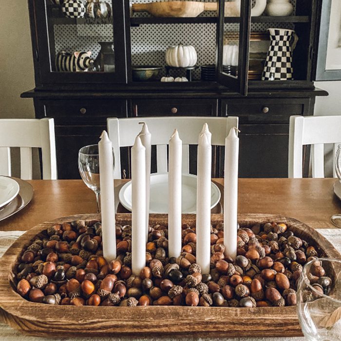 Acorns And Candles Centerpiece
