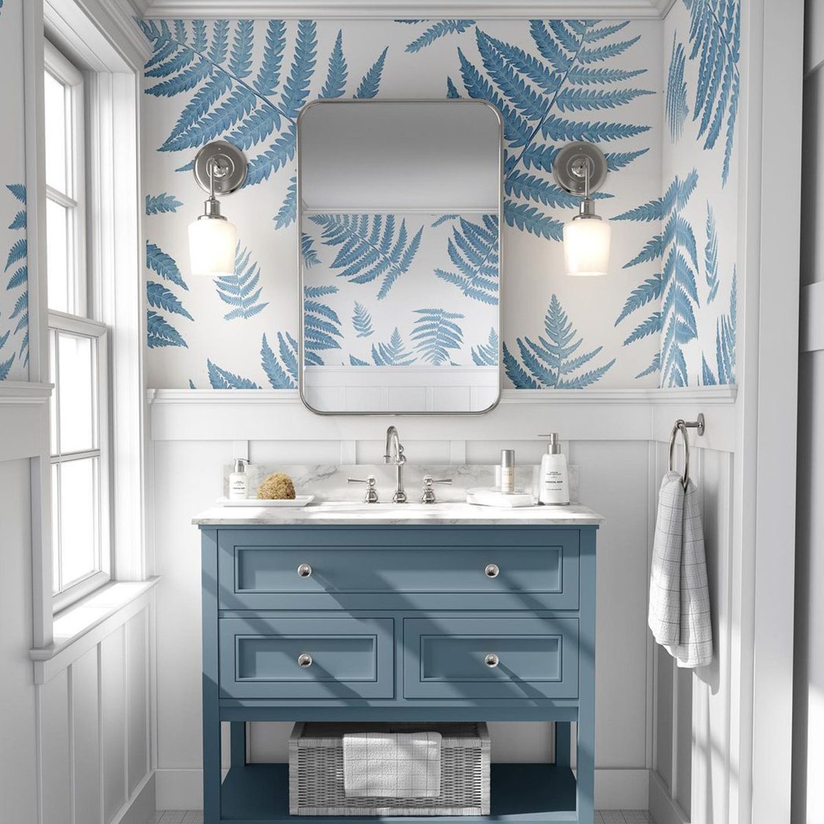 Blue Bathroom Wallpaper