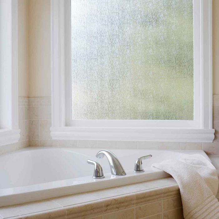 Frosted Bathroom Window Treatment