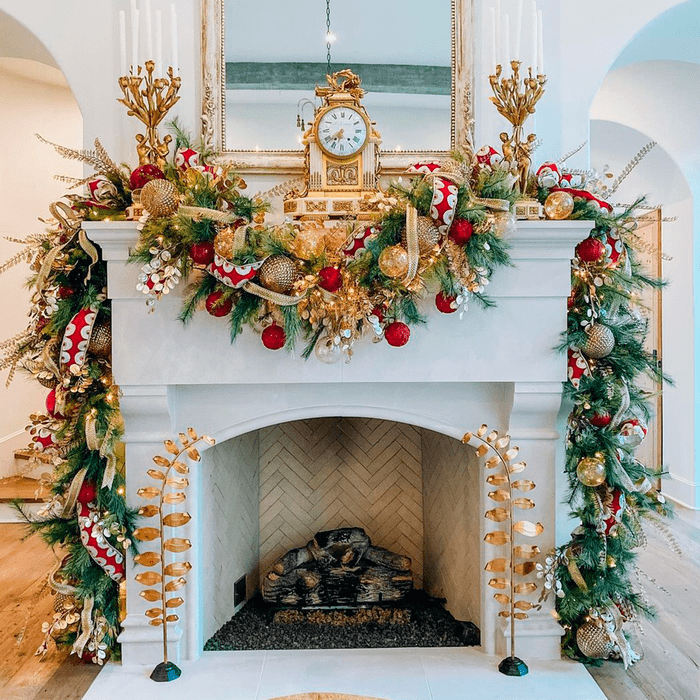 Gold Glam Fireplace