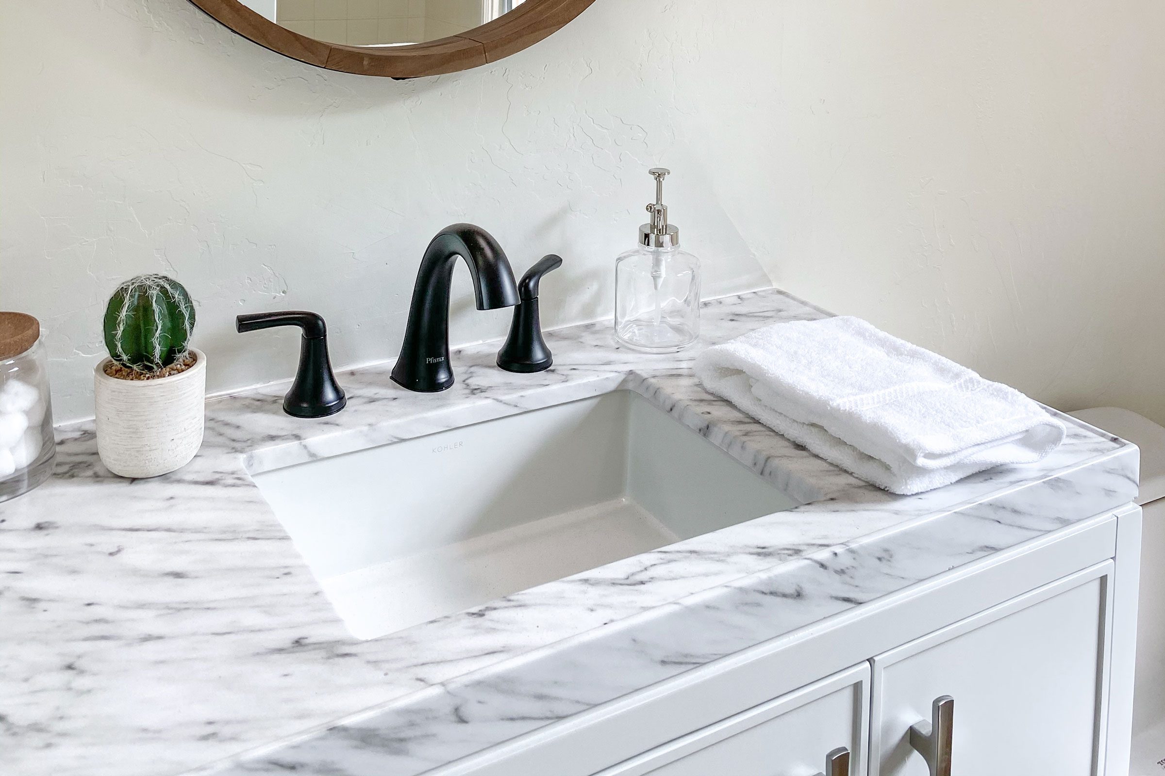 Bathroom Countertop, How To Install Marble Bathroom Countertops