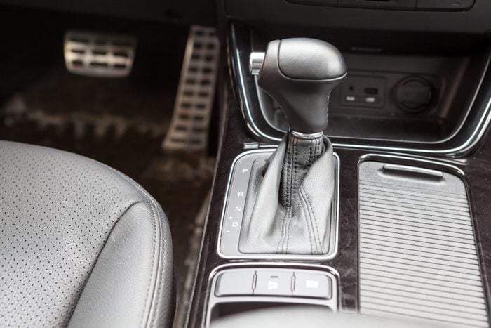 Gearshift lever of automatic gearbox inside car