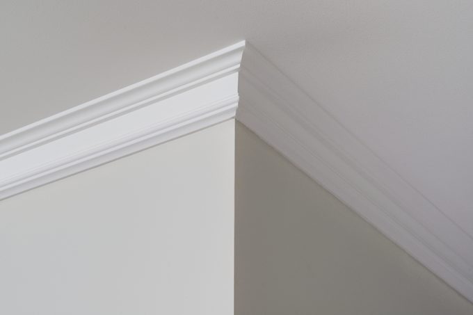 Ceiling moldings in the interior, a detail of corner