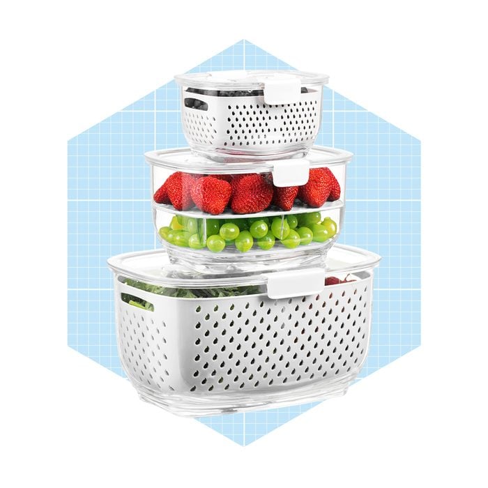 Luxear Fresh Produce Vegetable Fruit Storage Containers 3piece Set