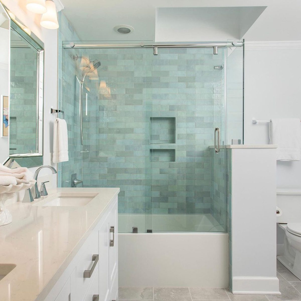 Sliding Glass Enclosure Bathtub Shower Combo