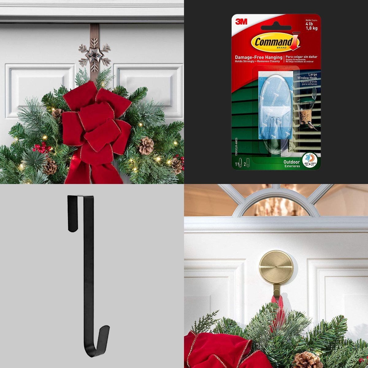 12 Inches Over The Door Metal Double Wreath Hanger Holds 2 Wreath Re