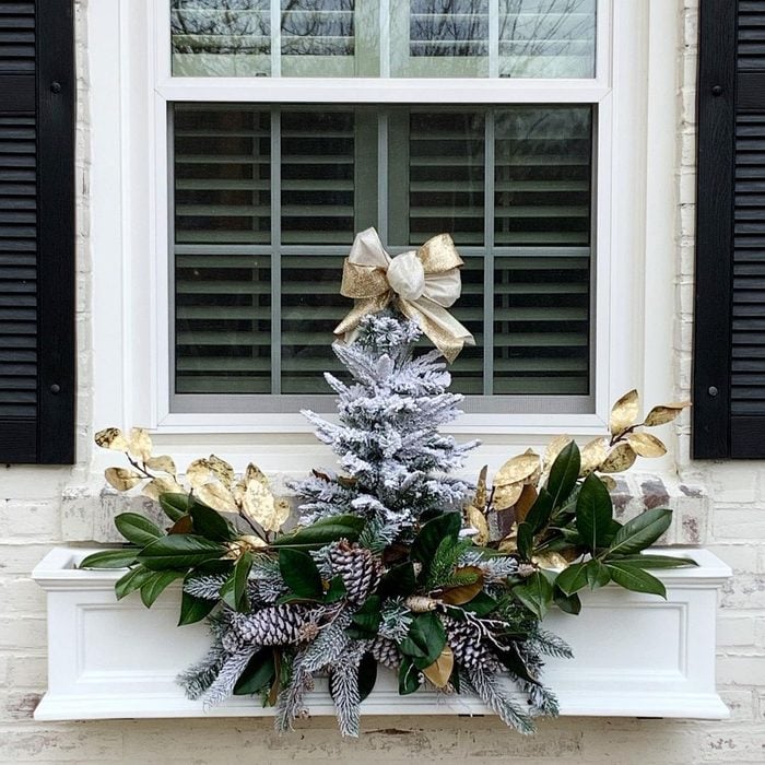 Faux Christmas Tree Window Box