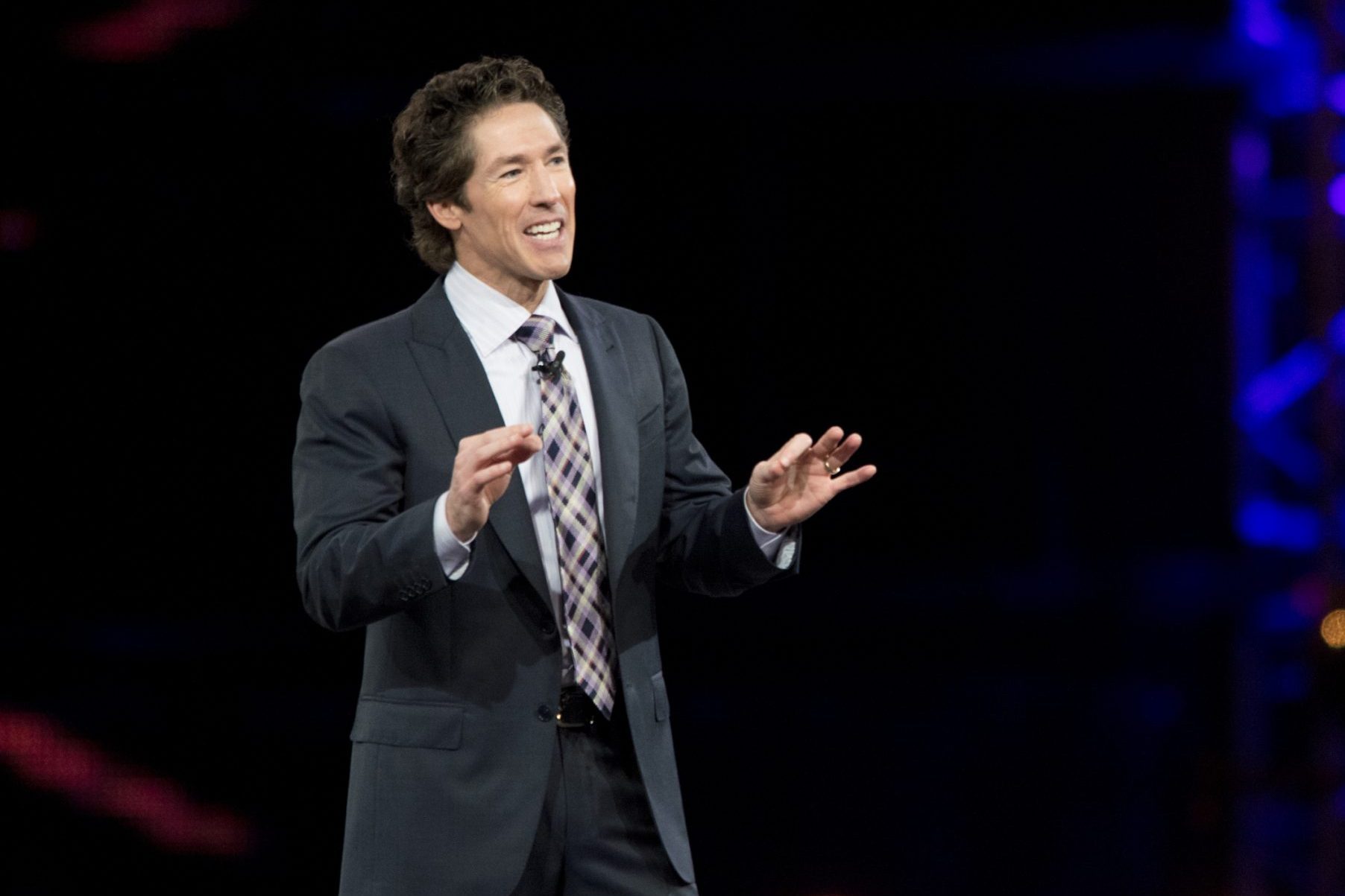 Pastor Joel Osteen speaks during MegaFest at the American Airlines Center on August 30, 2013 in Dallas, Texas