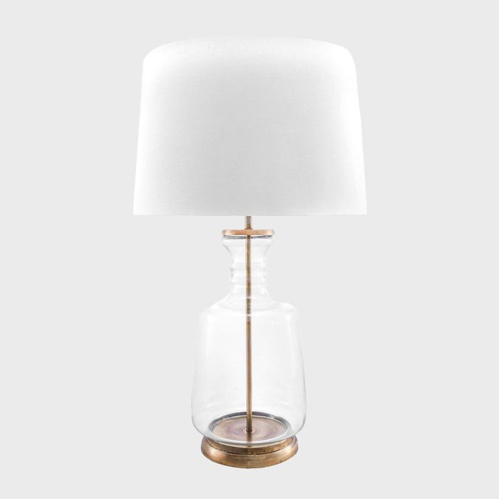 Emma Clear Glass Cotton Shade Gold Table Lamp 